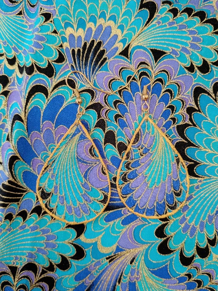 Brincos Pena de Pavão