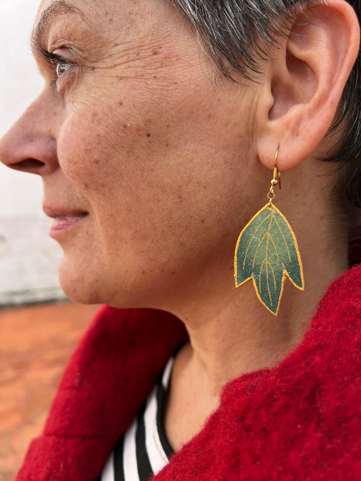 Brincos Folhas Verdes